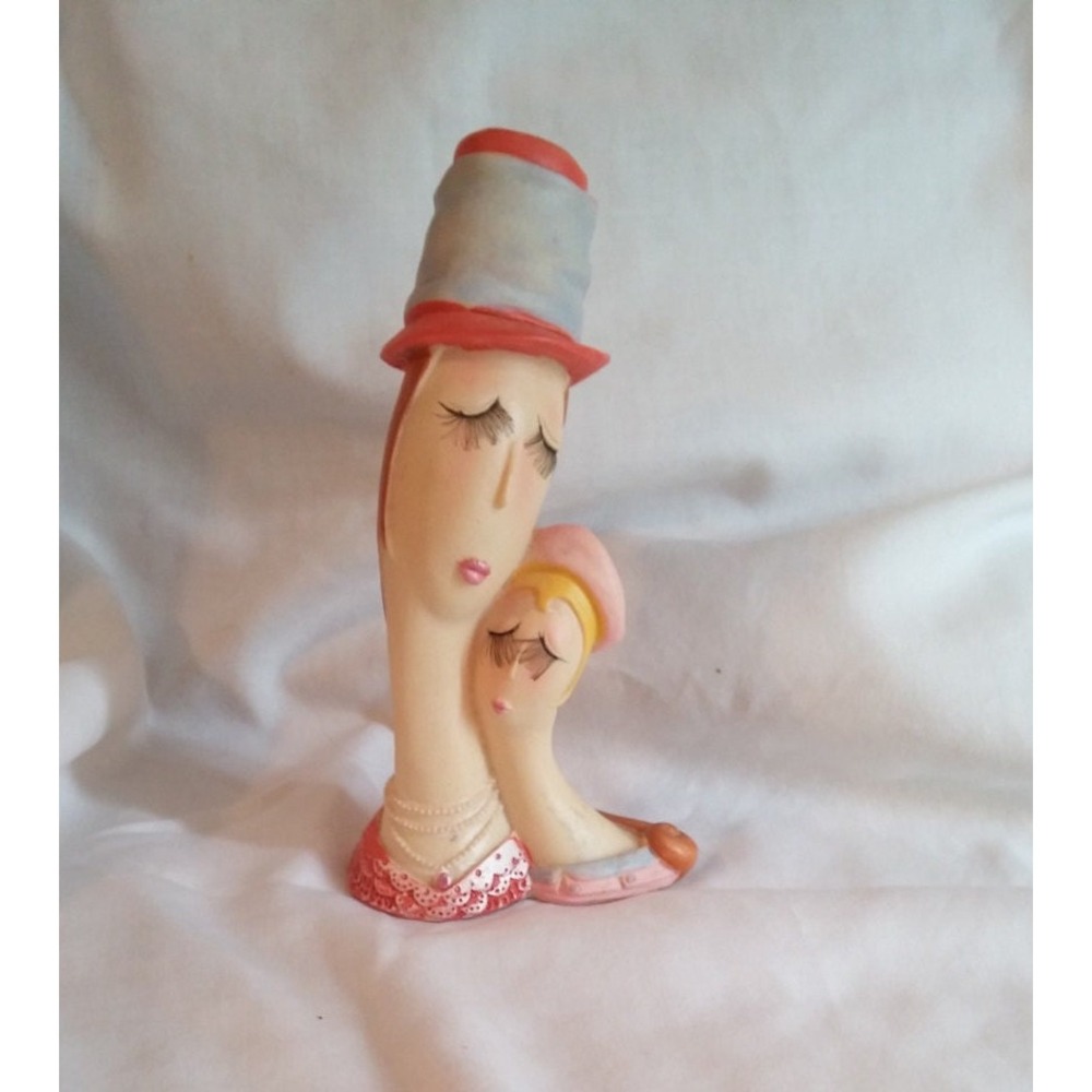 Female figurines, resin or plastic bust vintage molded female head, figurine